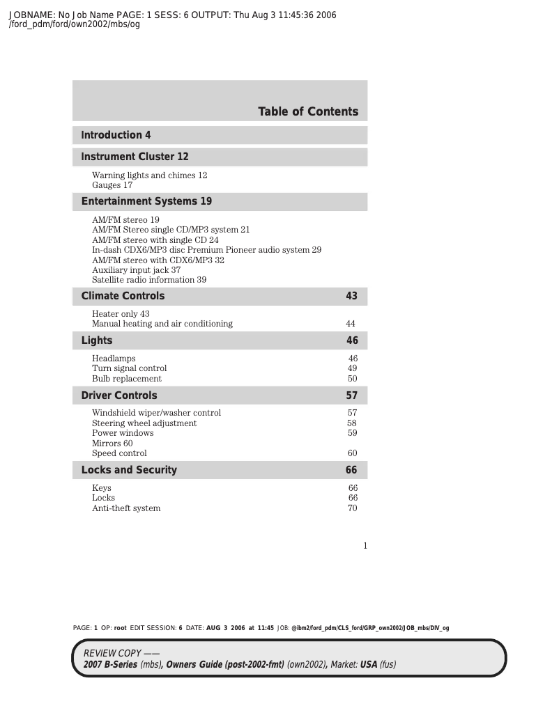 Imagen de la primera página del manual del dispositivo B2300 Truck (2007)