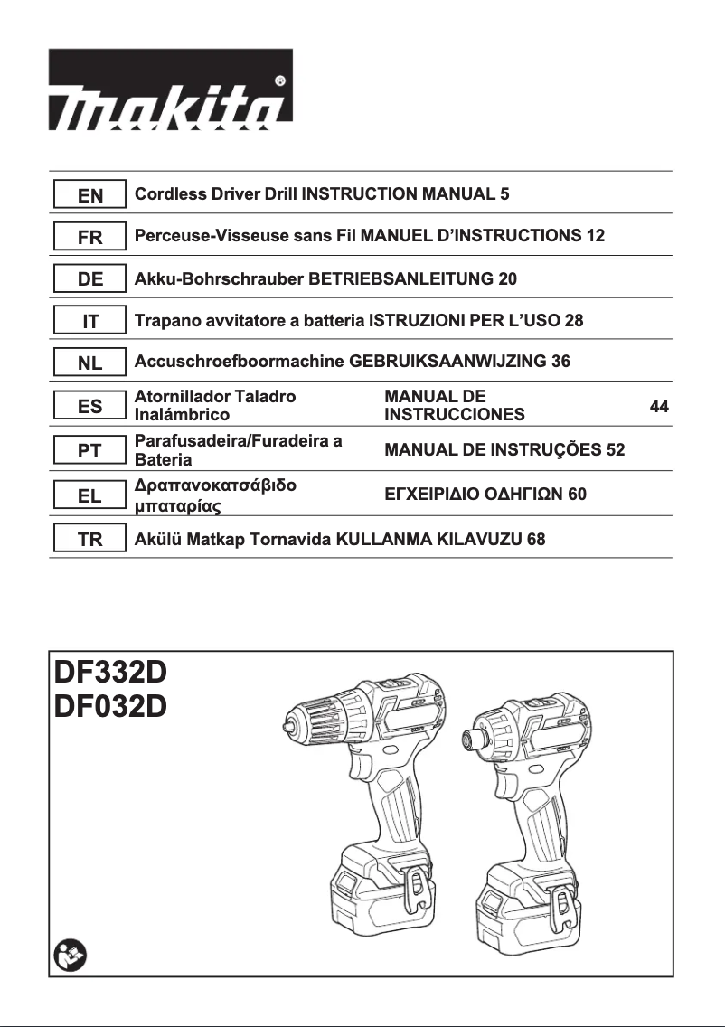 Página 1 del manual Manual de usuario Makita DF032D