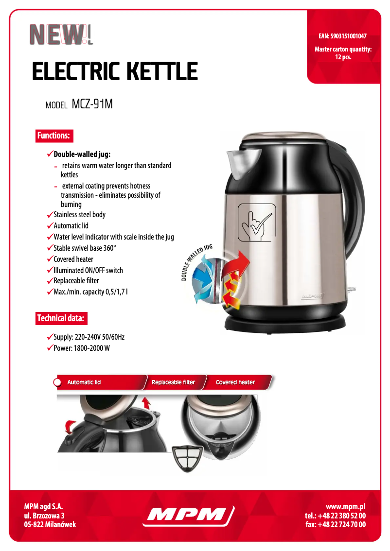 Imagen de la primera página del manual del dispositivo MCZ-91M