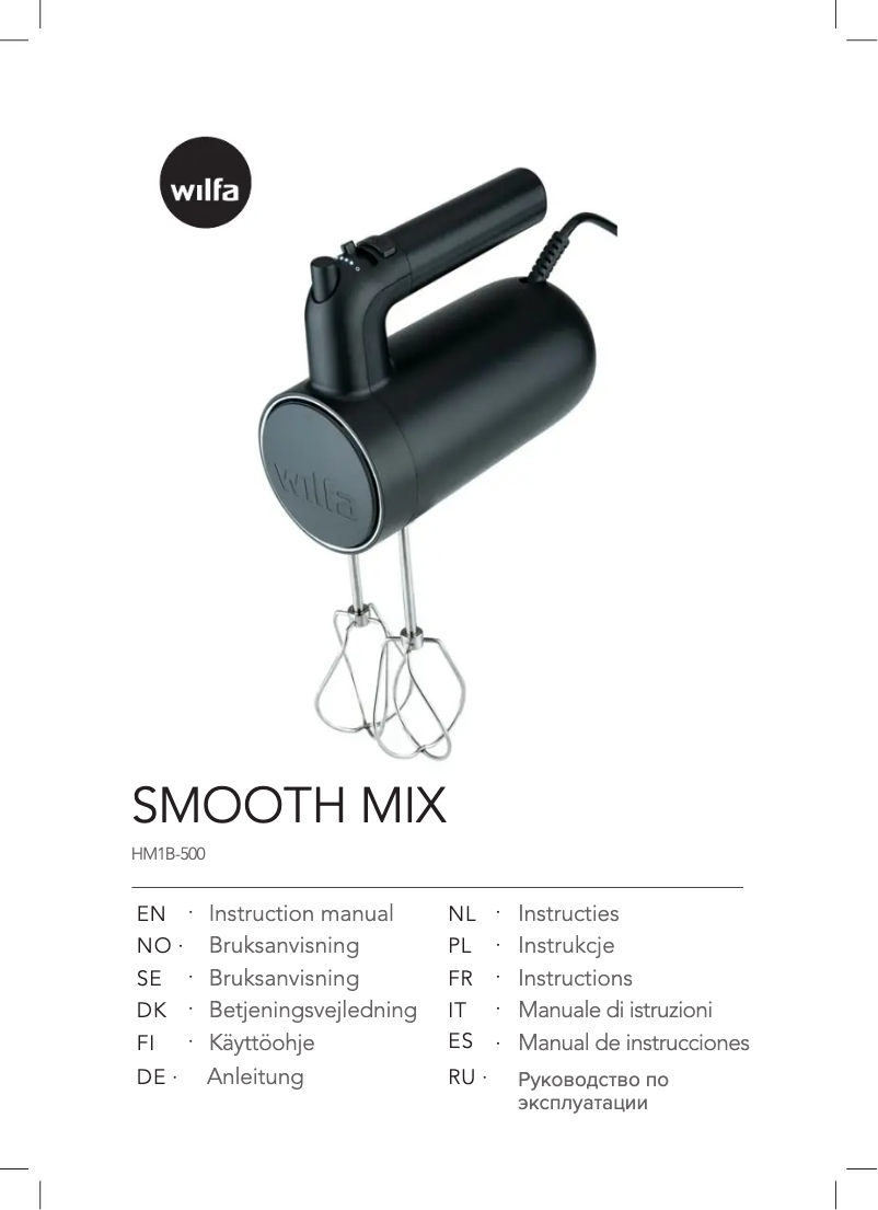 Página 1 del manual Manual de usuario Wilfa Smooth Mix HM1B-500