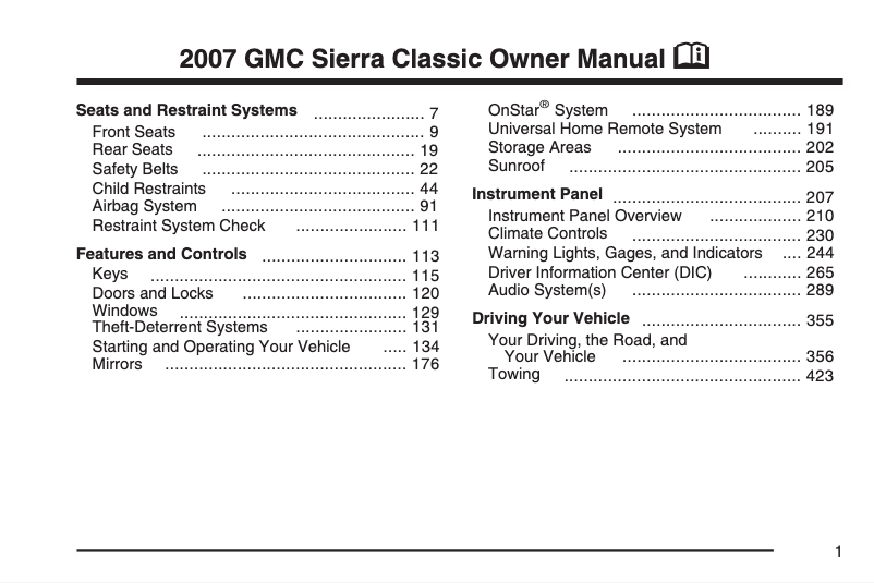 Imagen de la primera página del manual del dispositivo Malibu Classic (2004)