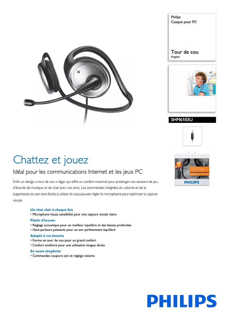 Página nº 1 - Ficha técnica Philips SHM6103U