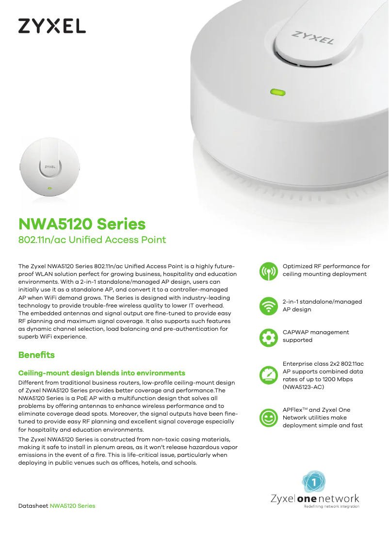 Imagen de la primera página del manual del dispositivo NWA5121-NI