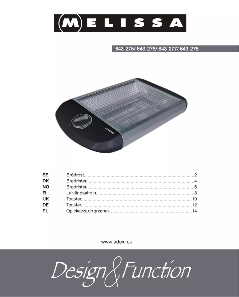 Página nº 1 - Manual de usuario Melissa 643-278