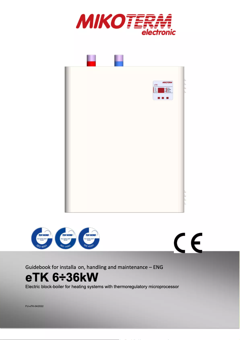 Página 1 del manual Manual de usuario Mikoterm eTK 6÷36kW