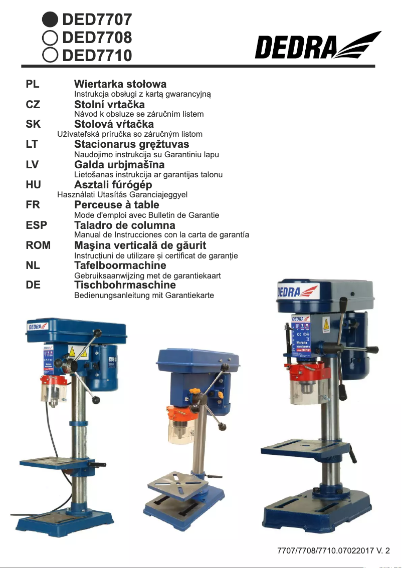 Página 1 del manual Manual de usuario DEDRA DED7707