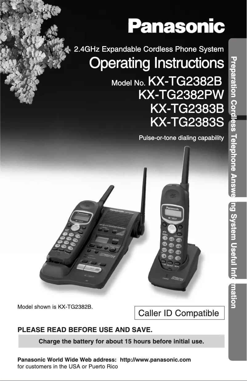 Imagen de la primera página del manual del dispositivo KX-TG2383B