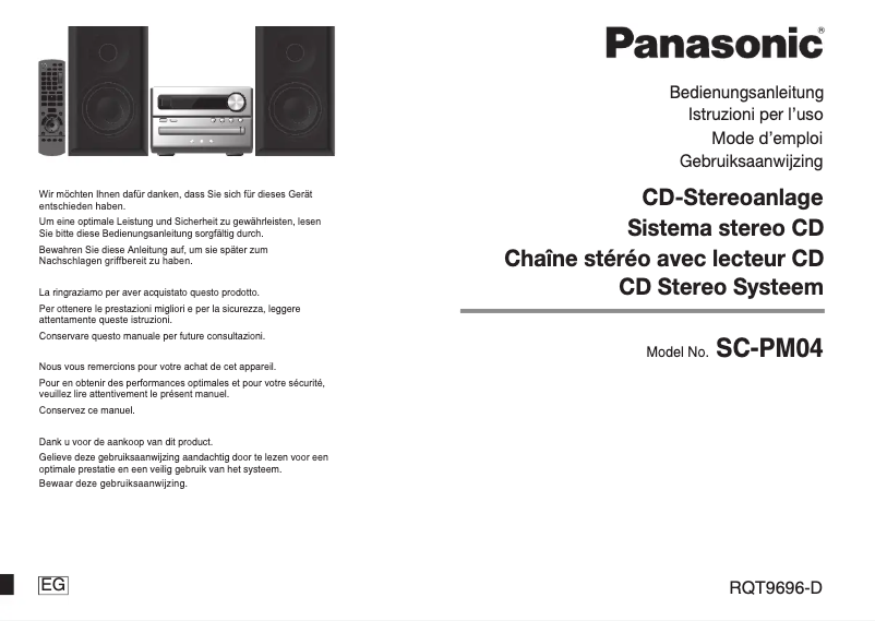 Página nº 1 - Manual de usuario Panasonic SC-PM04