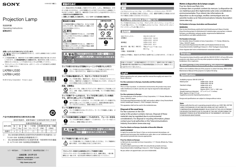 Imagen de la primera página del manual del dispositivo LKRM-U450