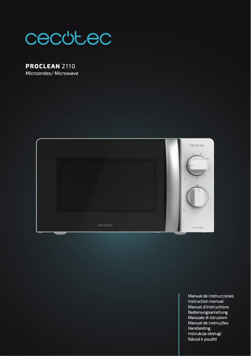 Imagen de la primera página del manual del dispositivo ProClean 2110