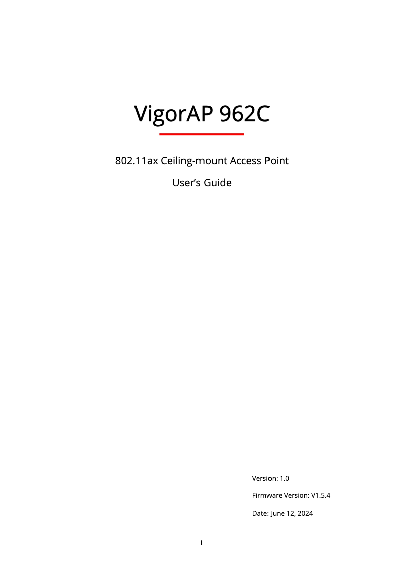Página 1 del manual Manual de usuario Draytek VigorAP 962C