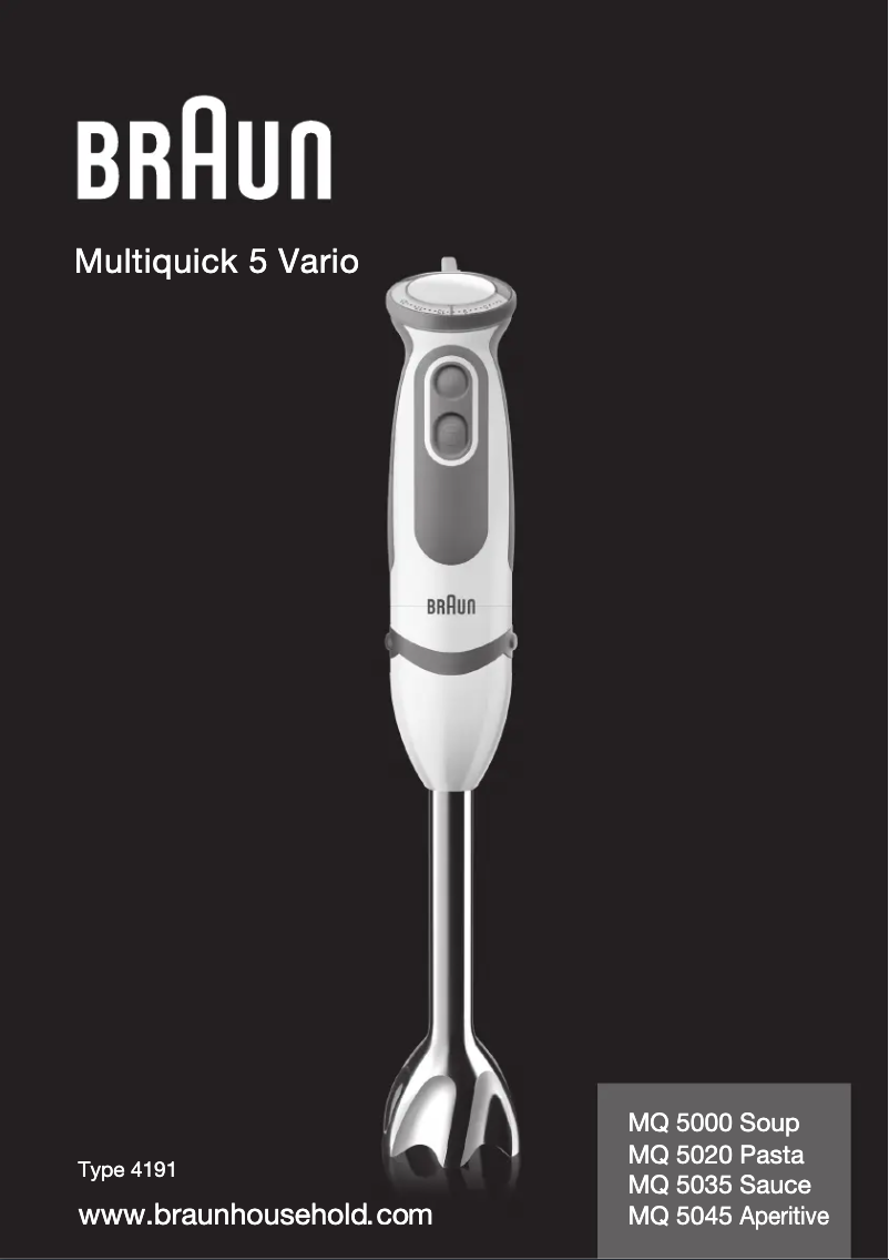 Página 1 del manual Manual de usuario Braun Multiquick 5 MQ 5000 Soup