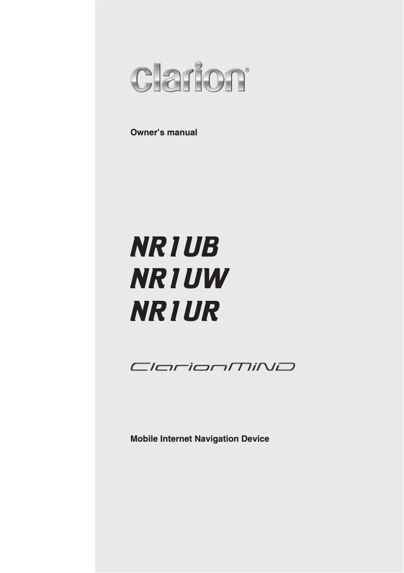 Imagen de la primera página del manual del dispositivo NR1UW