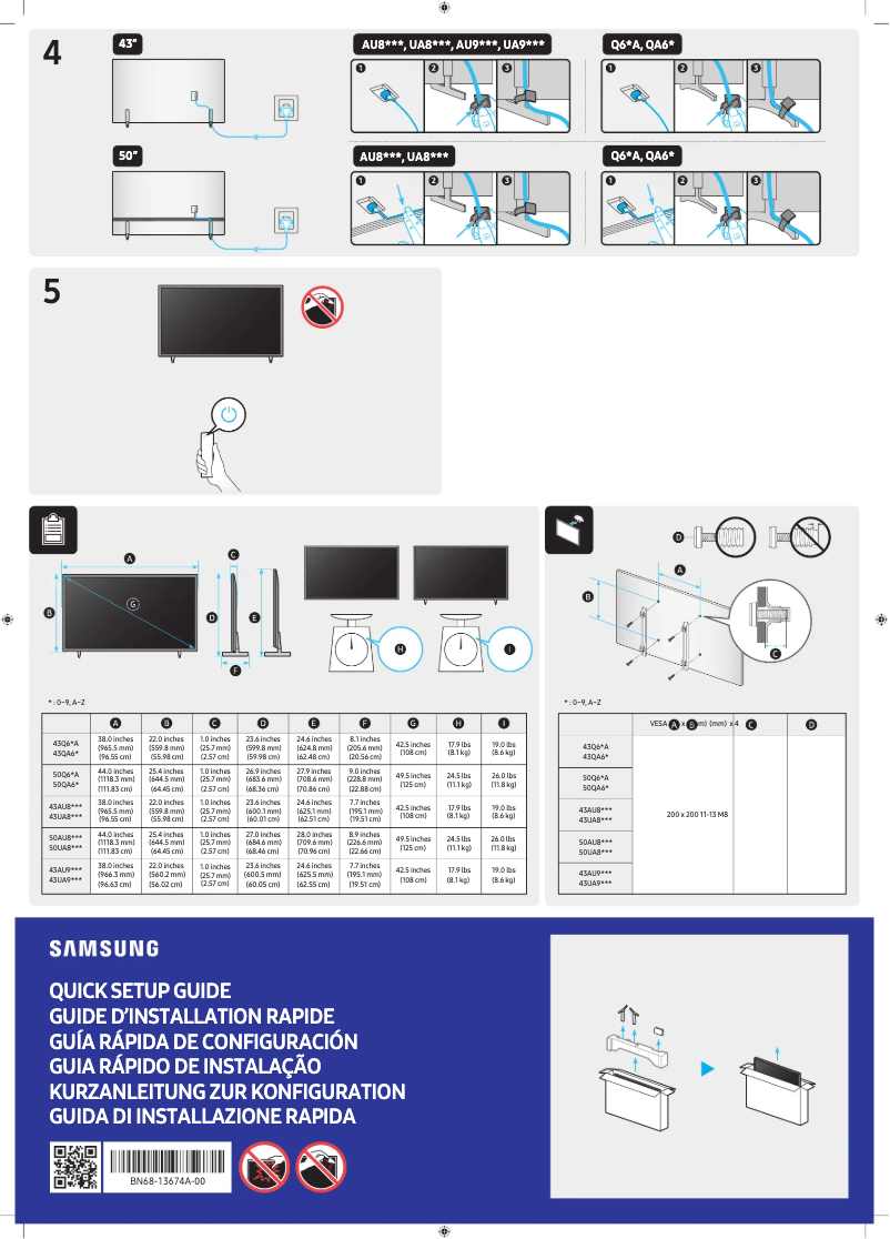 Imagen de la primera página del manual del dispositivo UA43AU9070U