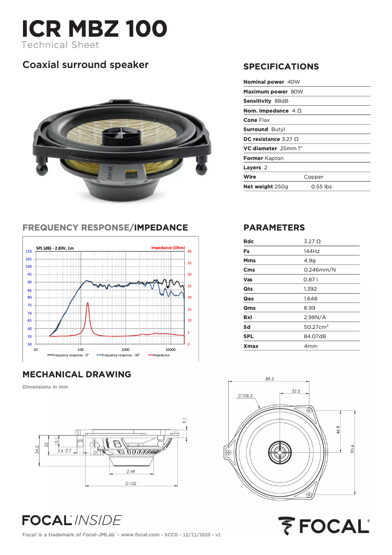 Imagen de la primera página del manual del dispositivo ICR MBZ 100