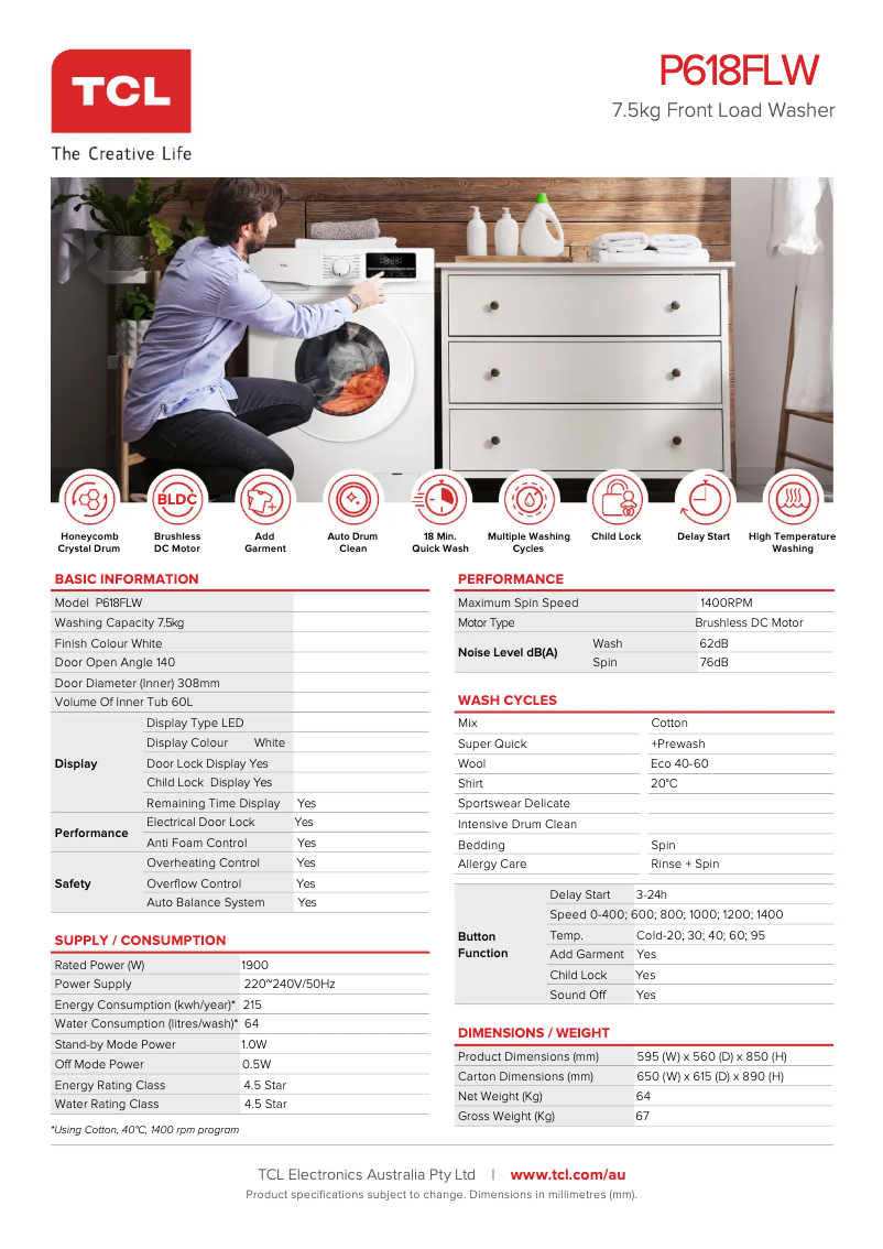 Página 1 del manual Manual de usuario TCL P618FLW