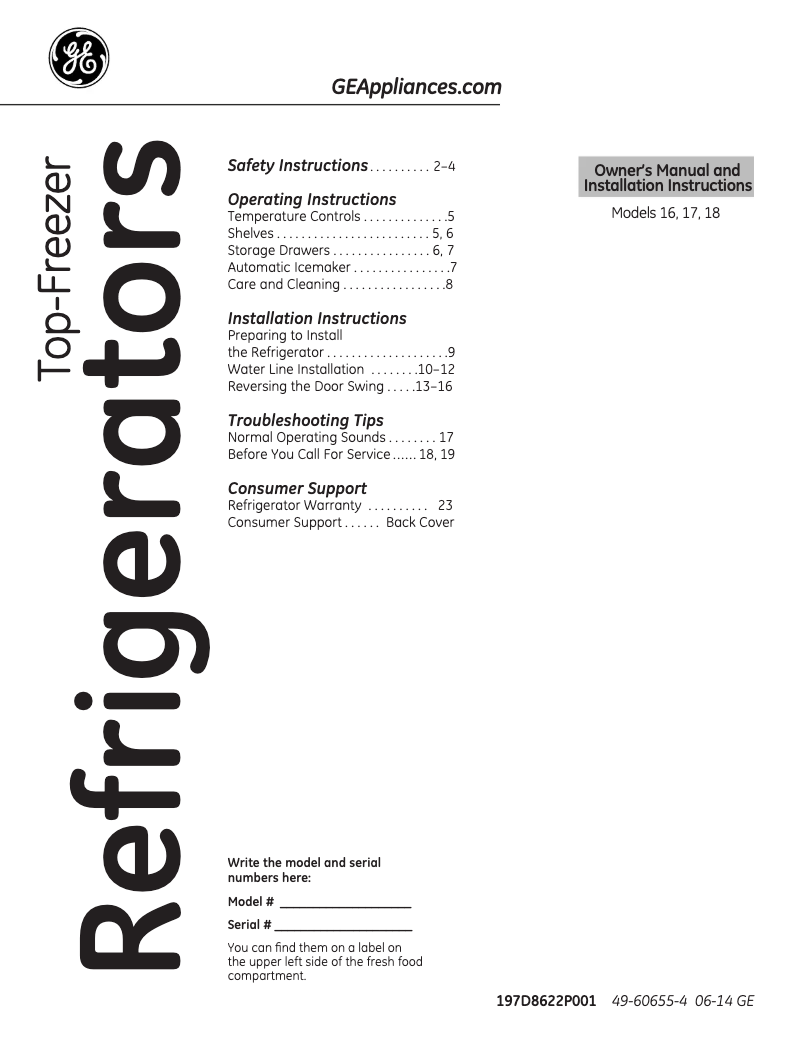 Imagen de la primera página del manual del dispositivo GTH18CCEBB