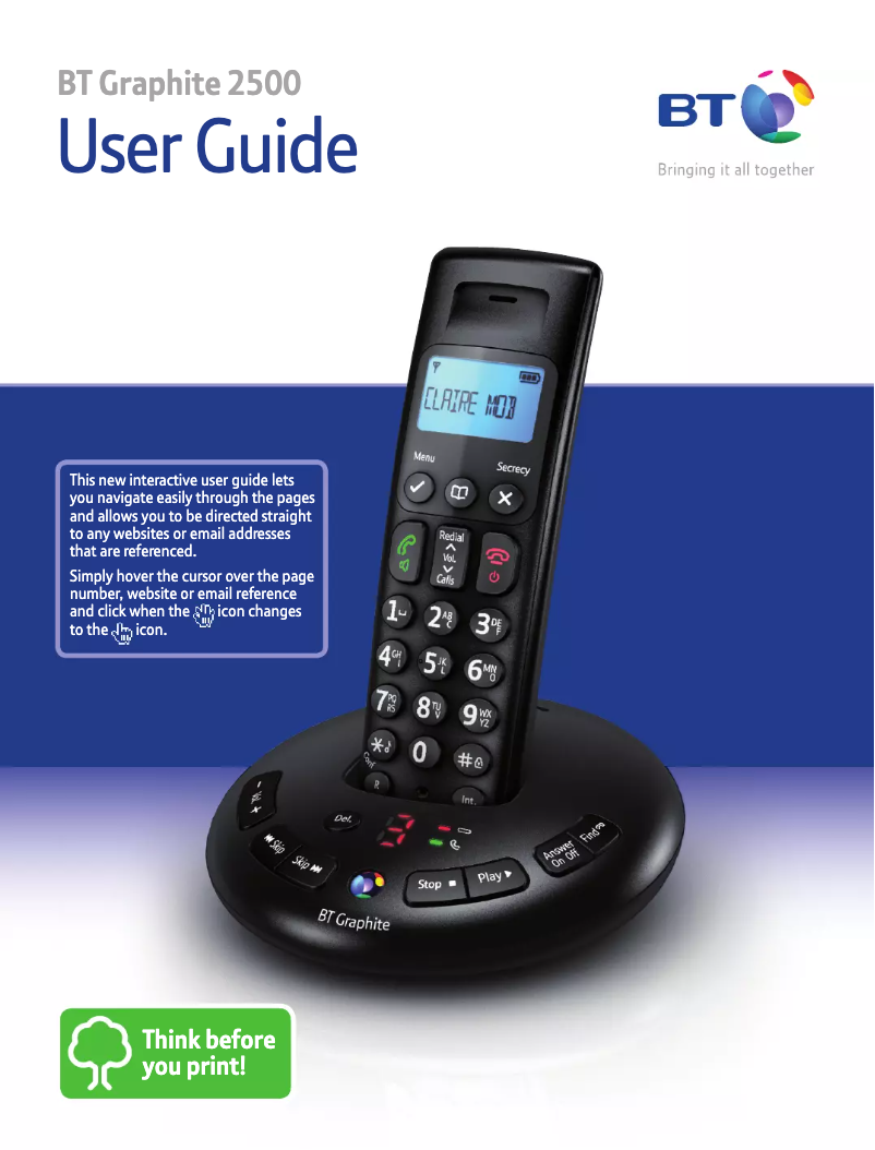 Imagen de la primera página del manual del dispositivo Graphite 2500 Quad