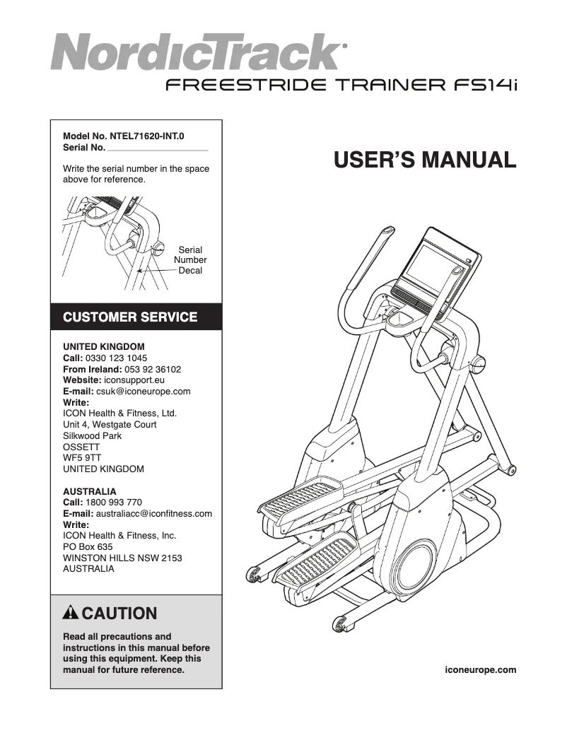 Página nº 1 - Manual de usuario NordicTrack FS14i
