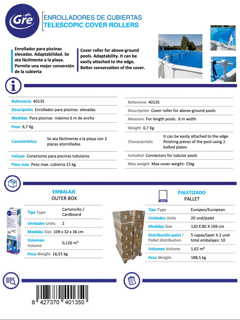 Imagen de la primera página del manual del dispositivo 40135