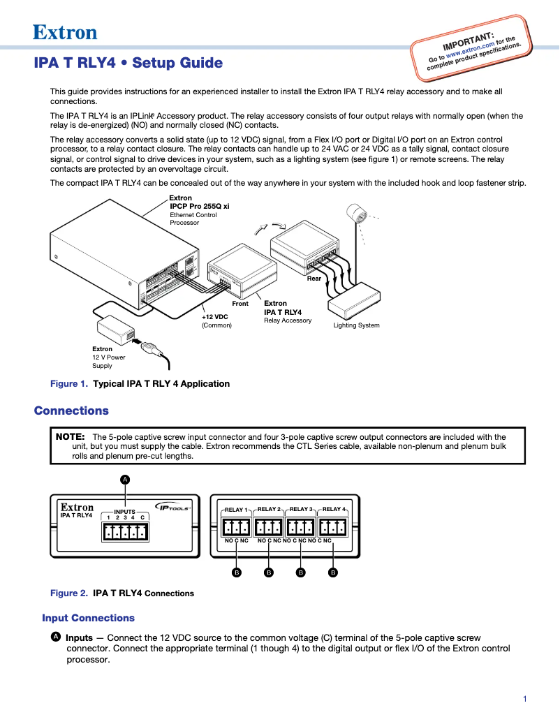 Imagen de la primera página del manual del dispositivo IPA T RLY4