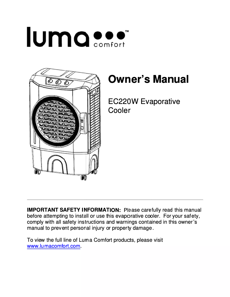 Página 1 del manual Manual de usuario Luma Comfort EC220W
