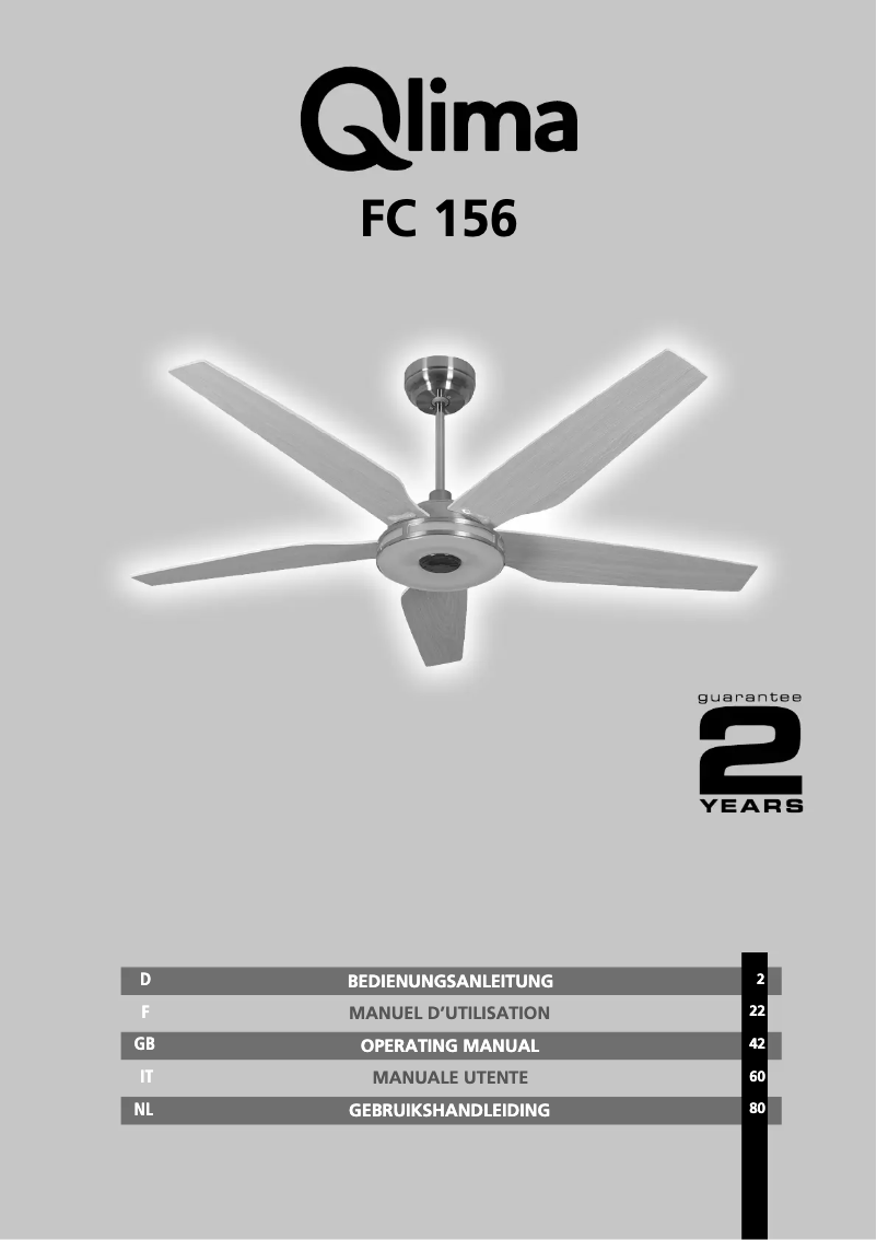 Página 1 del manual Manual de usuario Qlima FC 156