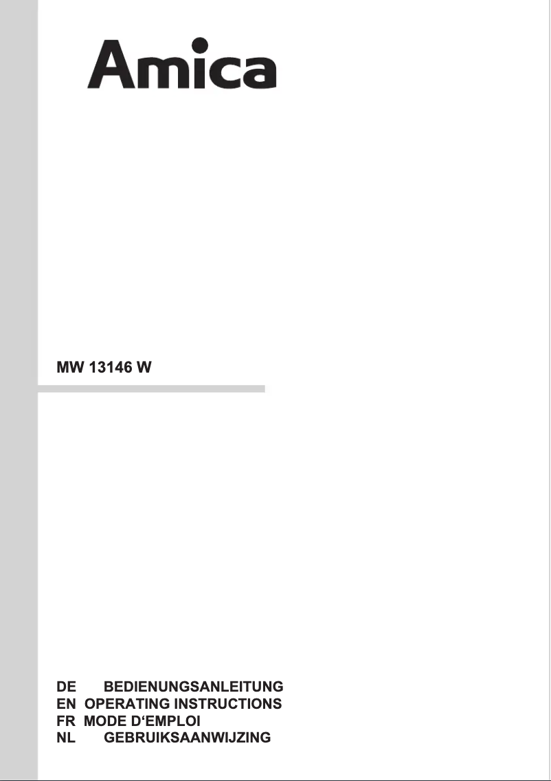 Página 1 del manual Manual de usuario Amica MW 13146 W