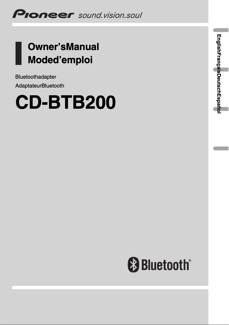 Página nº 1 - Manual de usuario Pioneer CD-BTB200
