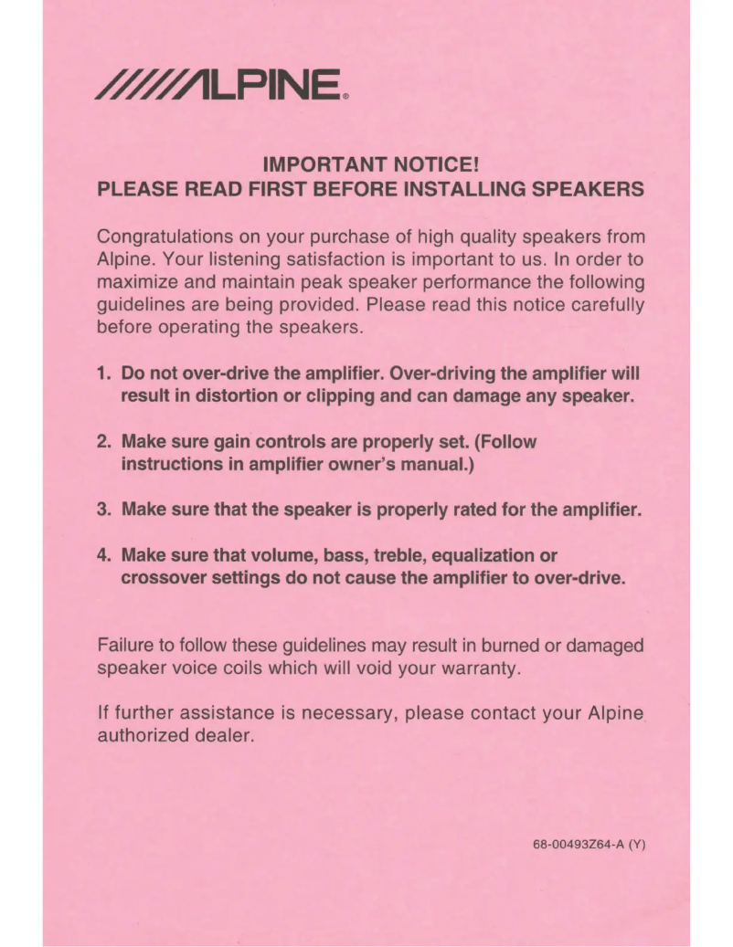 Página 1 del manual Manual de usuario Alpine S2-S80C