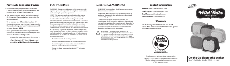 Imagen de la primera página del manual del dispositivo ISB19