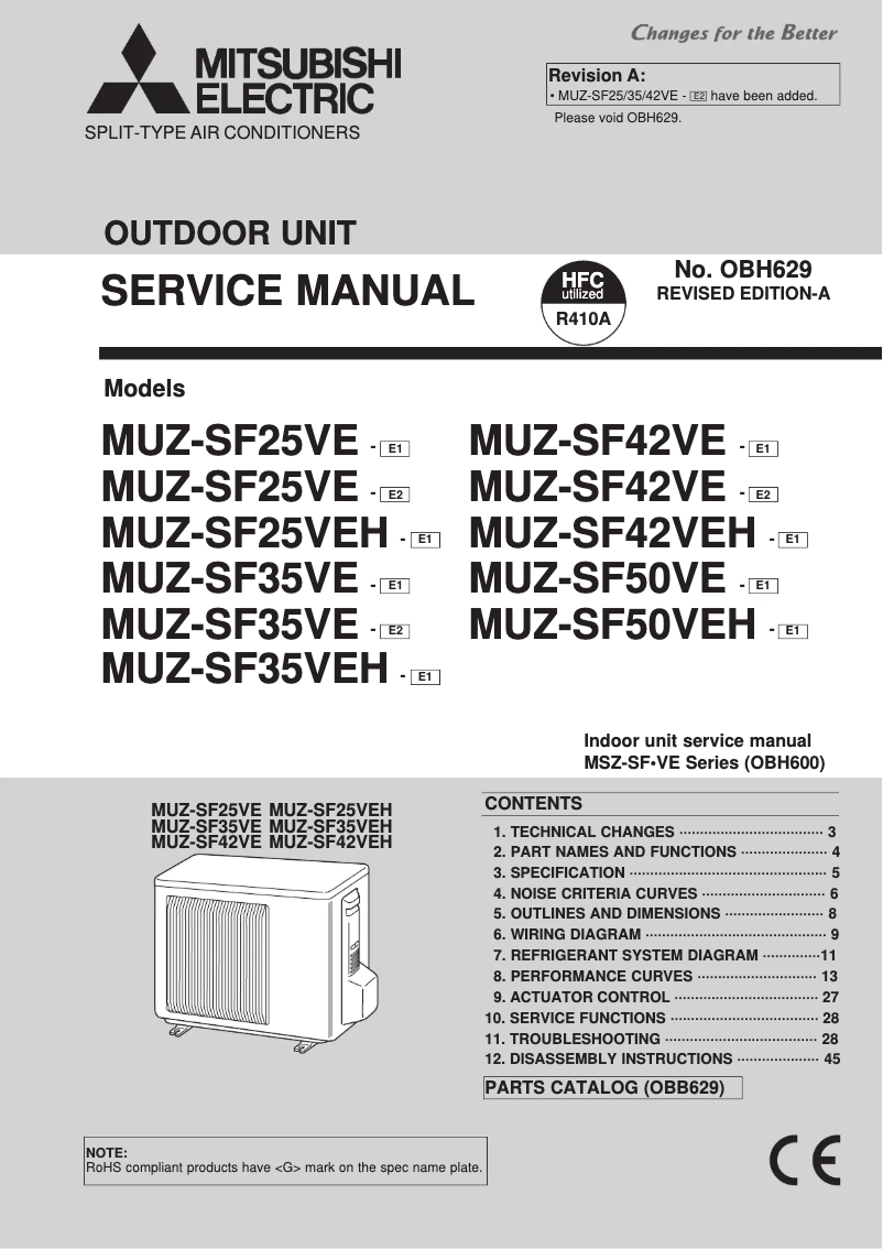 Página 1 del manual Manual de usuario Mitsubishi MUZ-SF35VE-E2
