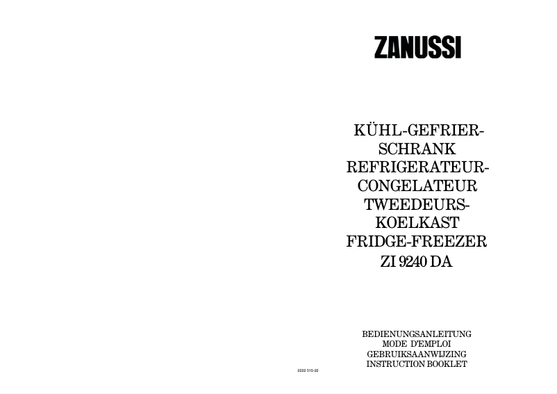 Imagen de la primera página del manual del dispositivo ZI 9240 da