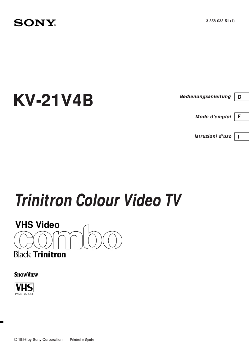 Imagen de la primera página del manual del dispositivo KV-21V4E