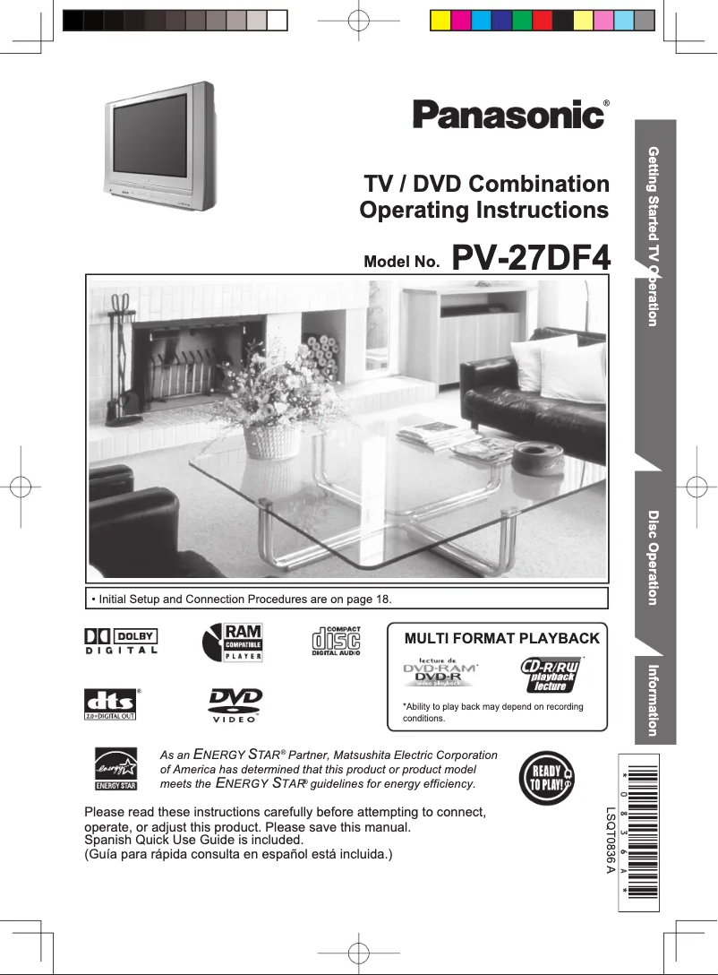 Imagen de la primera página del manual del dispositivo PV-27DF4