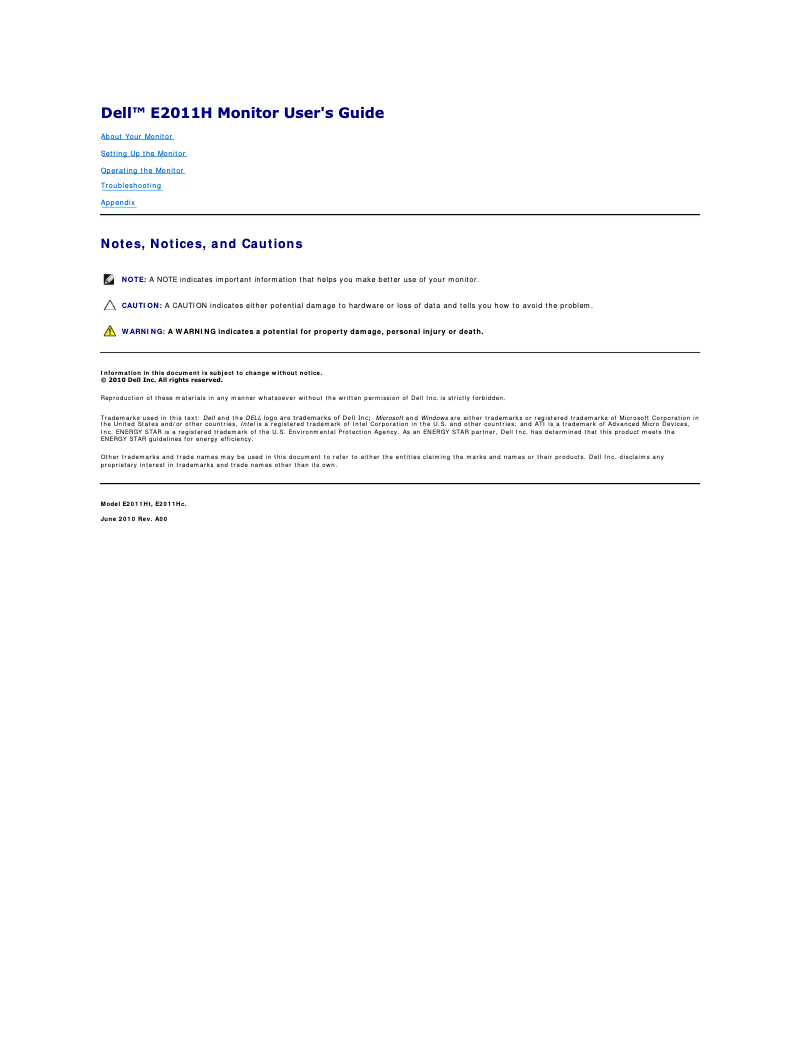 Imagen de la primera página del manual del dispositivo E2011H