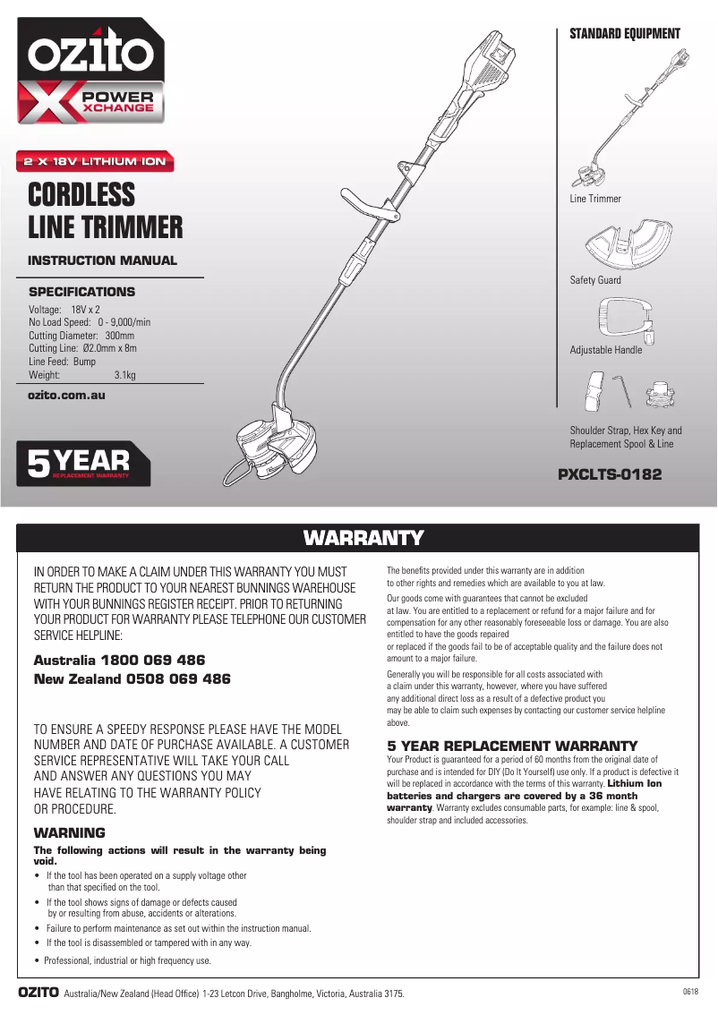 Imagen de la primera página del manual del dispositivo PXCLTK-2182E