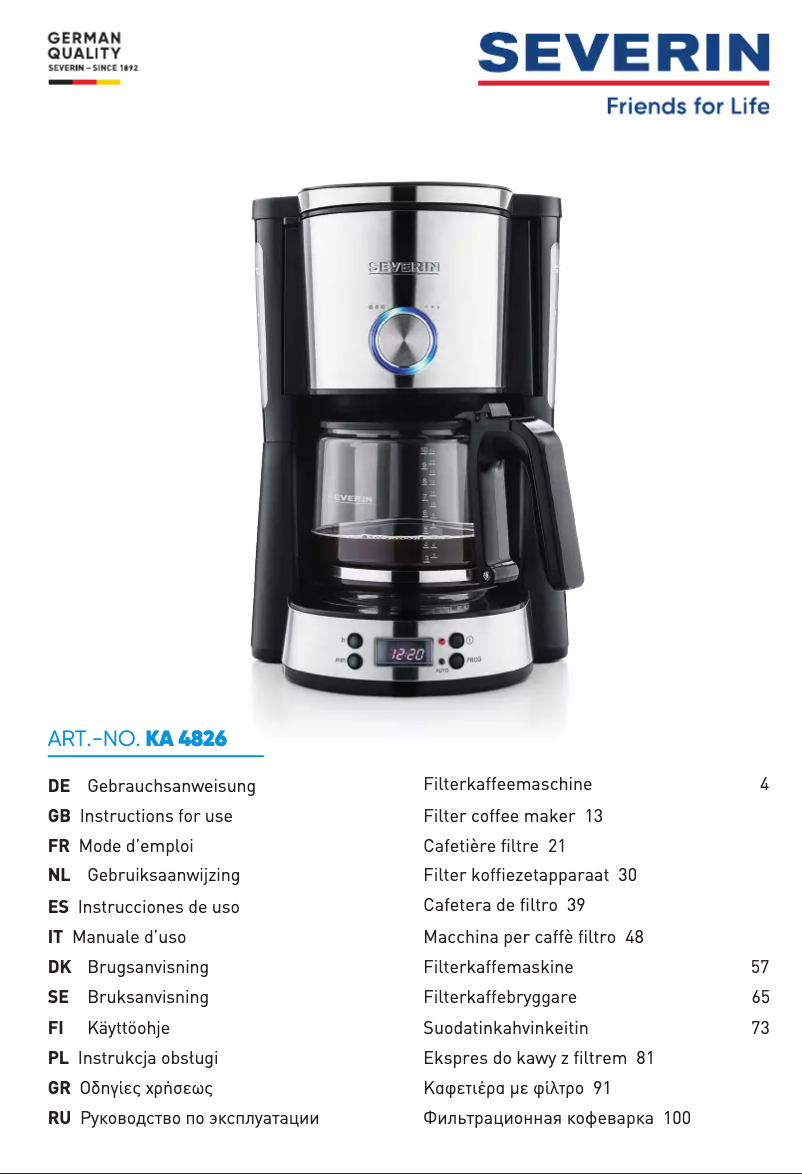 Imagen de la primera página del manual del dispositivo KA 4826
