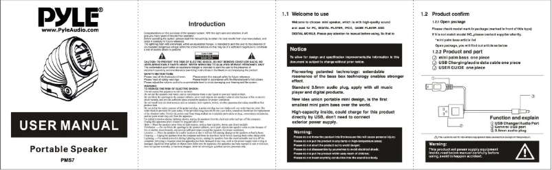 Página 1 del manual Manual de usuario Pyle PMS7B