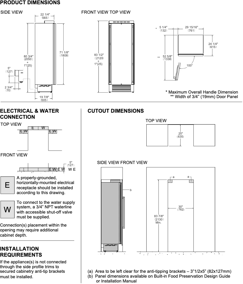 Página 1 del manual Instrucciones / montaje Bertazzoni REF30FCIPRL/23