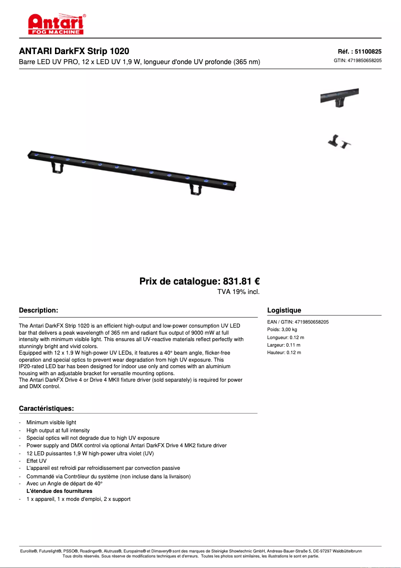 Imagen de la primera página del manual del dispositivo DarkFX Strip 1020