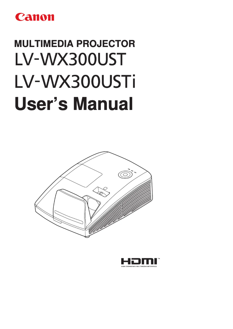 Imagen de la primera página del manual del dispositivo LV-WX300UST