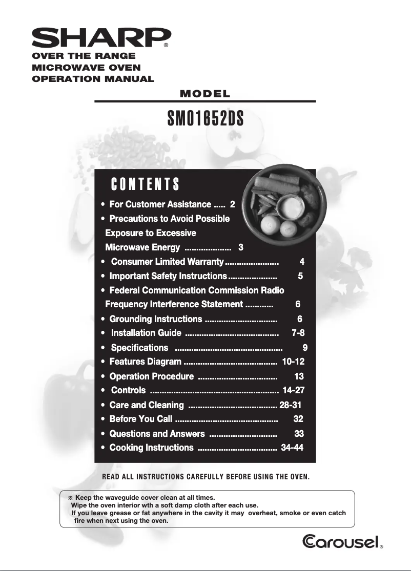 Imagen de la primera página del manual del dispositivo SMO1652DS