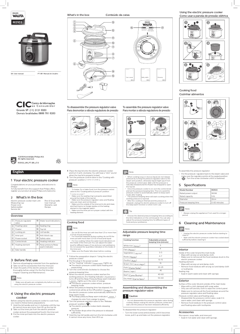 Página nº 1 - Manual de usuario Philips Walita Daily Collection RI3103