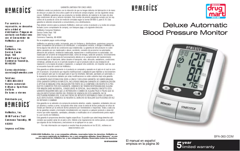 Imagen de la primera página del manual del dispositivo BPA-060-DDM