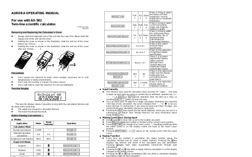 Página 1 del manual Manual de usuario Aurora CK57