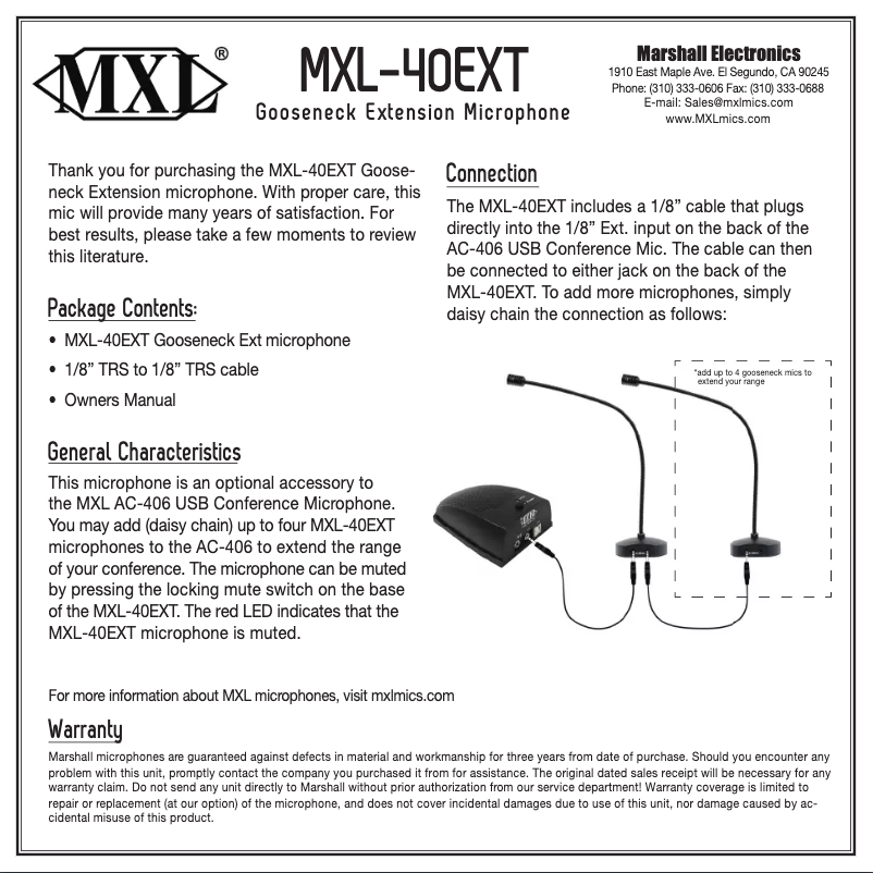 Imagen de la primera página del manual del dispositivo AC-40EXT