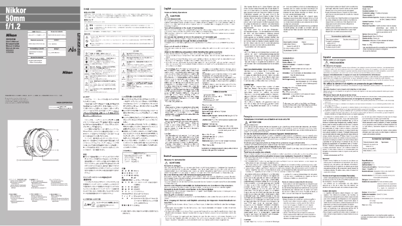 Página 1 del manual Manual de usuario Nikon Nikkor 50mm f/1.2