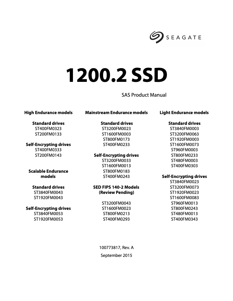 Página 1 del manual Manual de usuario Seagate 1200.2 1600GB