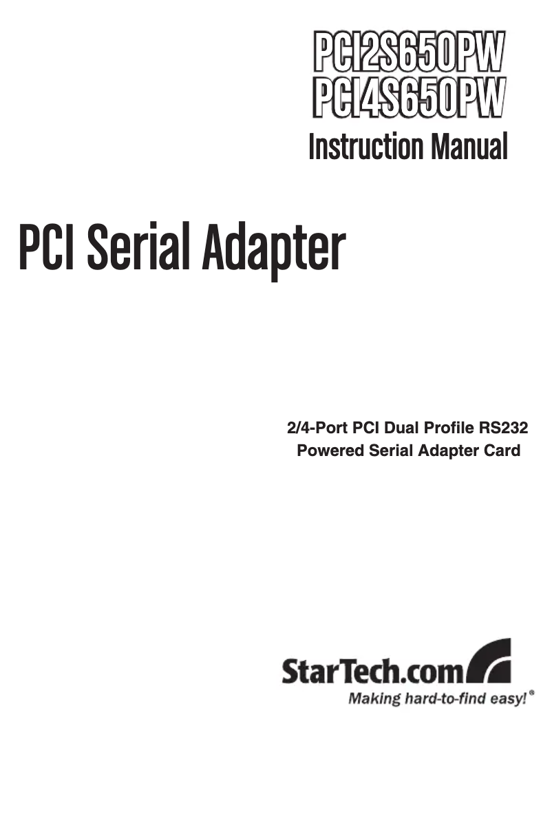 Página 1 del manual Manual de usuario StarTech.com PCI4S650PW
